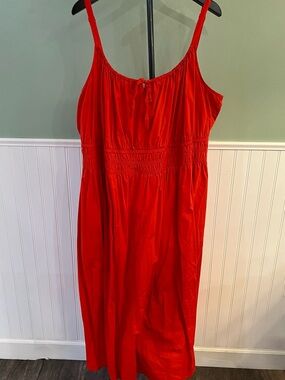 Size 18 Lane Bryant Bright Red Adjustable Thin Strap Dress
